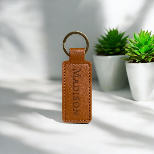 Brown Leather key chain