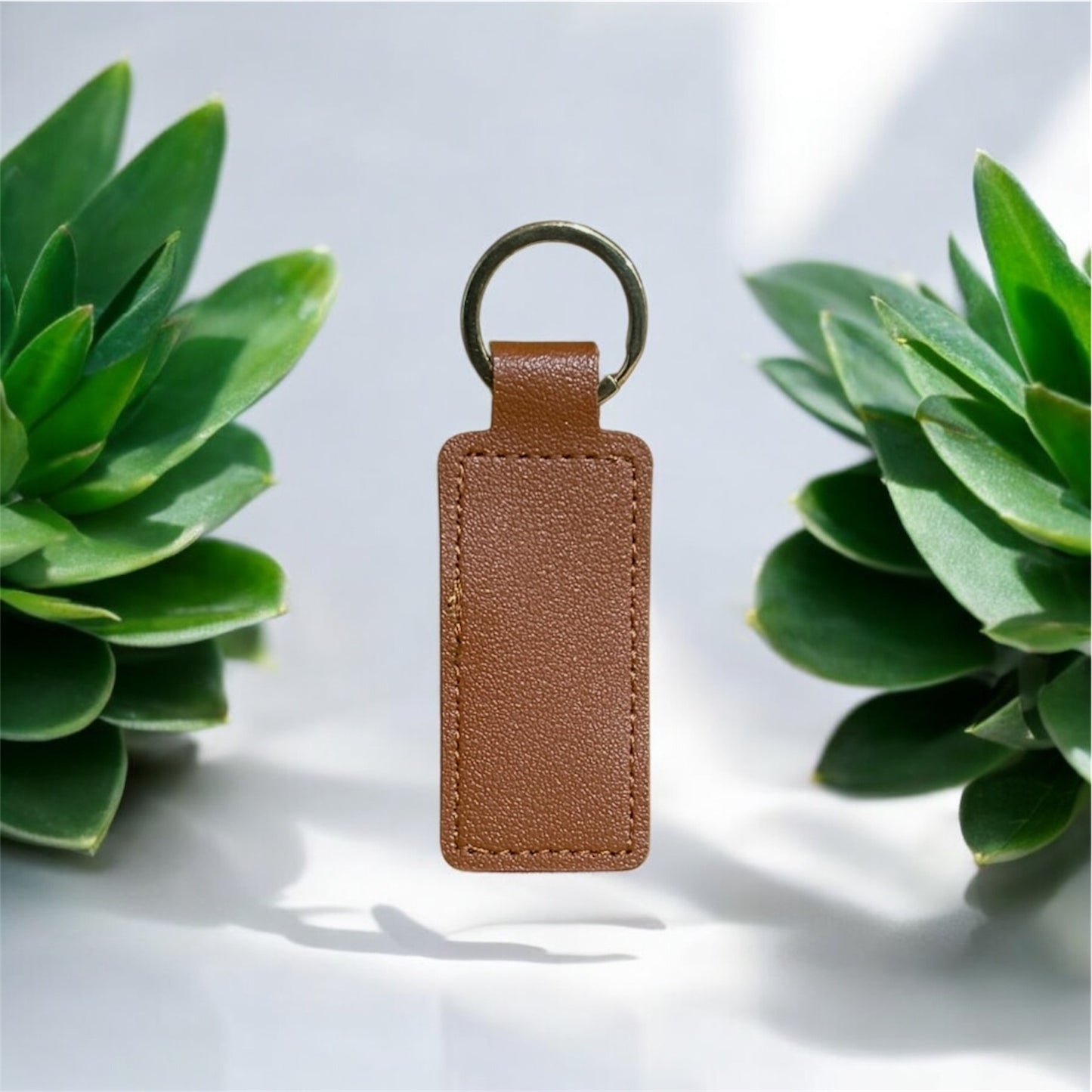 Brown Leather key chain